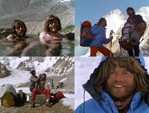 
Hans Kammerlander And Reinhold Messner In Hot Springs Near Askole, Reinhold Messner And Hans Kammerlander At Base Camp With Gasherbrum I, Reinhold Messner Gets Vigorous Massage, Reinhold Messner Beig Interviewed - The Dark Glow of the Mountains DVD
